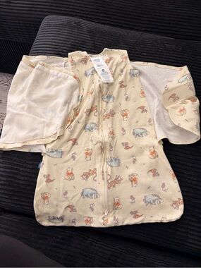Winnie the Pooh Cream Printed Sleep Sack - Baby Pajama Swaddle